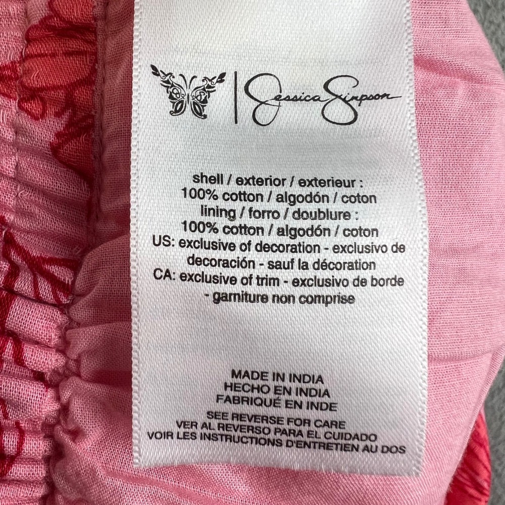 New Jessica Simpson Romana Ruffle Skirt Sea Pink Delicate Floral Mini Skirt  M - Picture 9 of 10